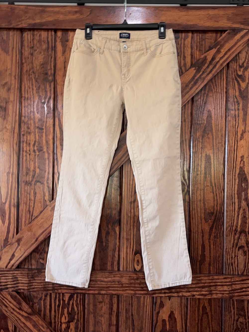 Chaps Women's Straight Leg Jeans in Light Tan